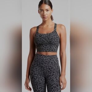 Athleta Warrior Longline Bra In Cheetah Print. Size L. #791011